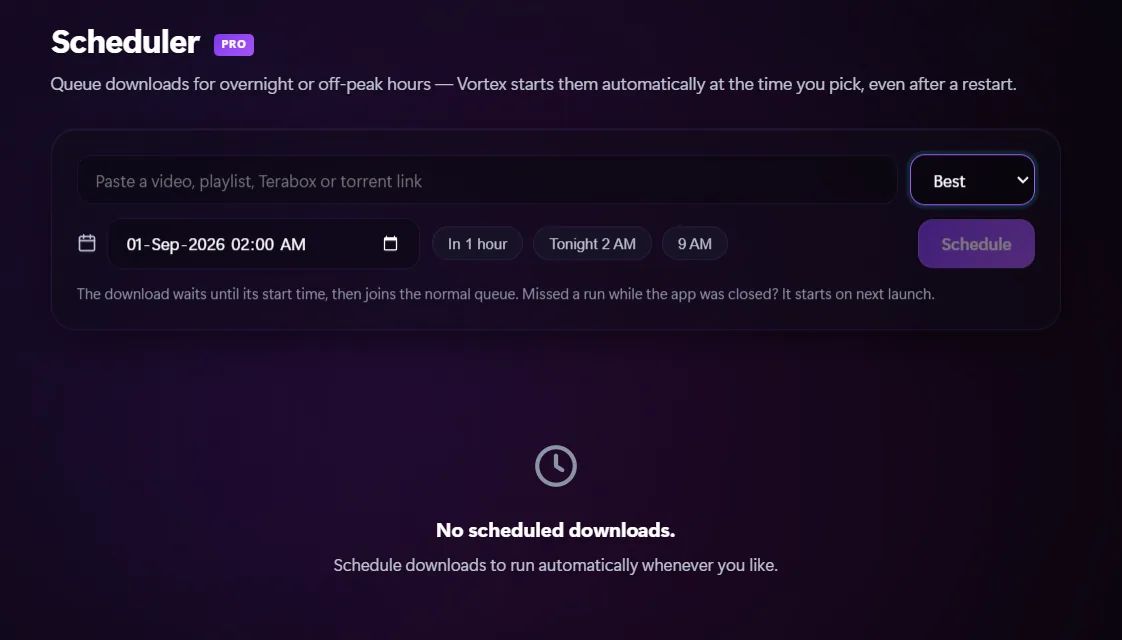 Vortex Scheduler Preview