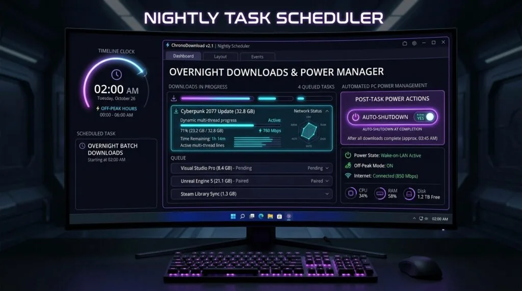 Setting Up Overnight Downloads & Auto-Shutdown in Windows 11: The Complete Guide